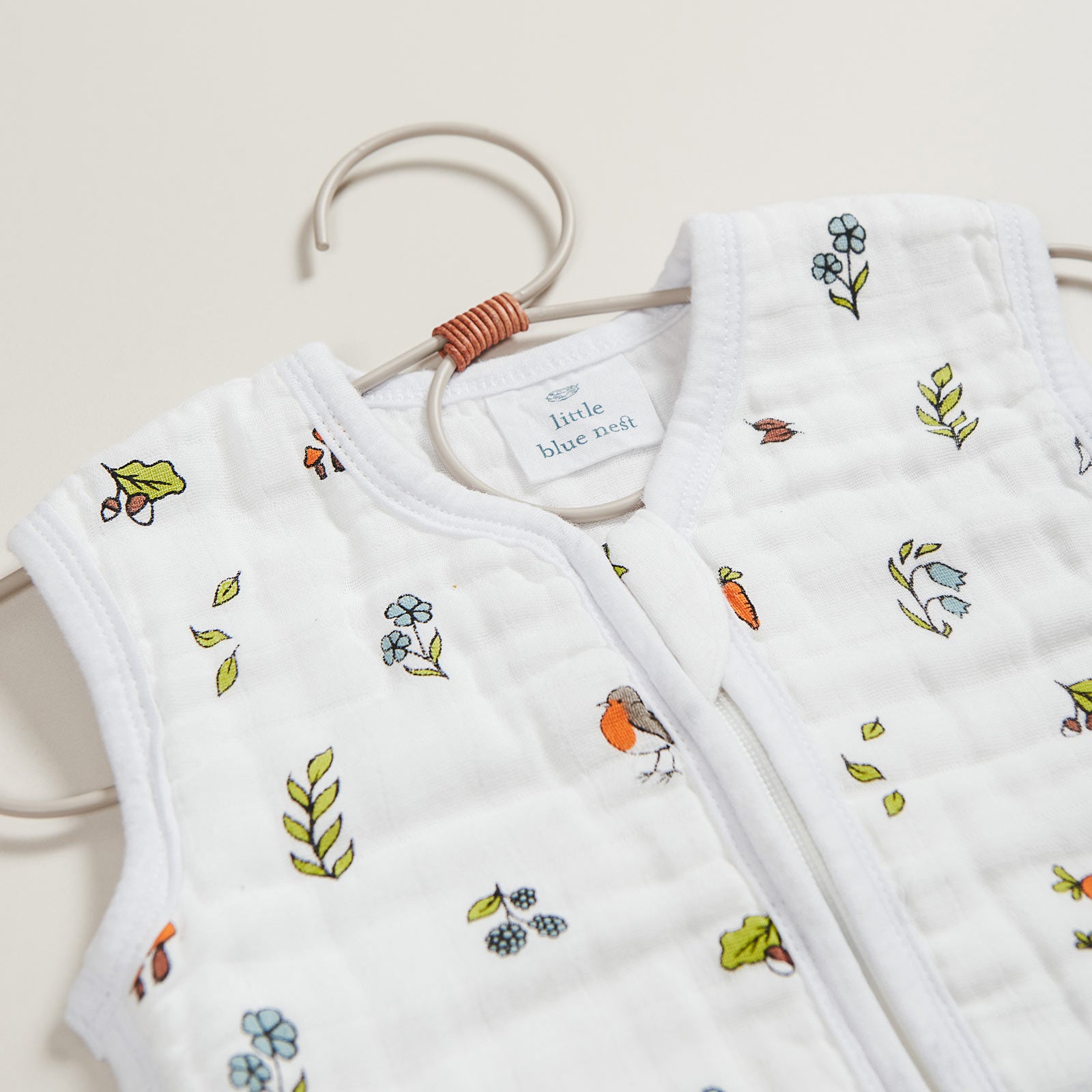 Baby cloth sleeping bag made from cotton muslin