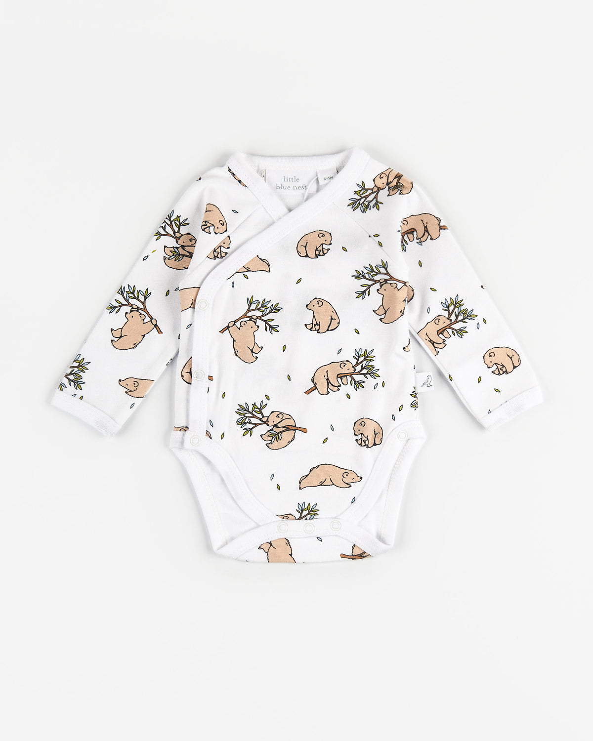 Organic cotton kimono bodysuit - Bear