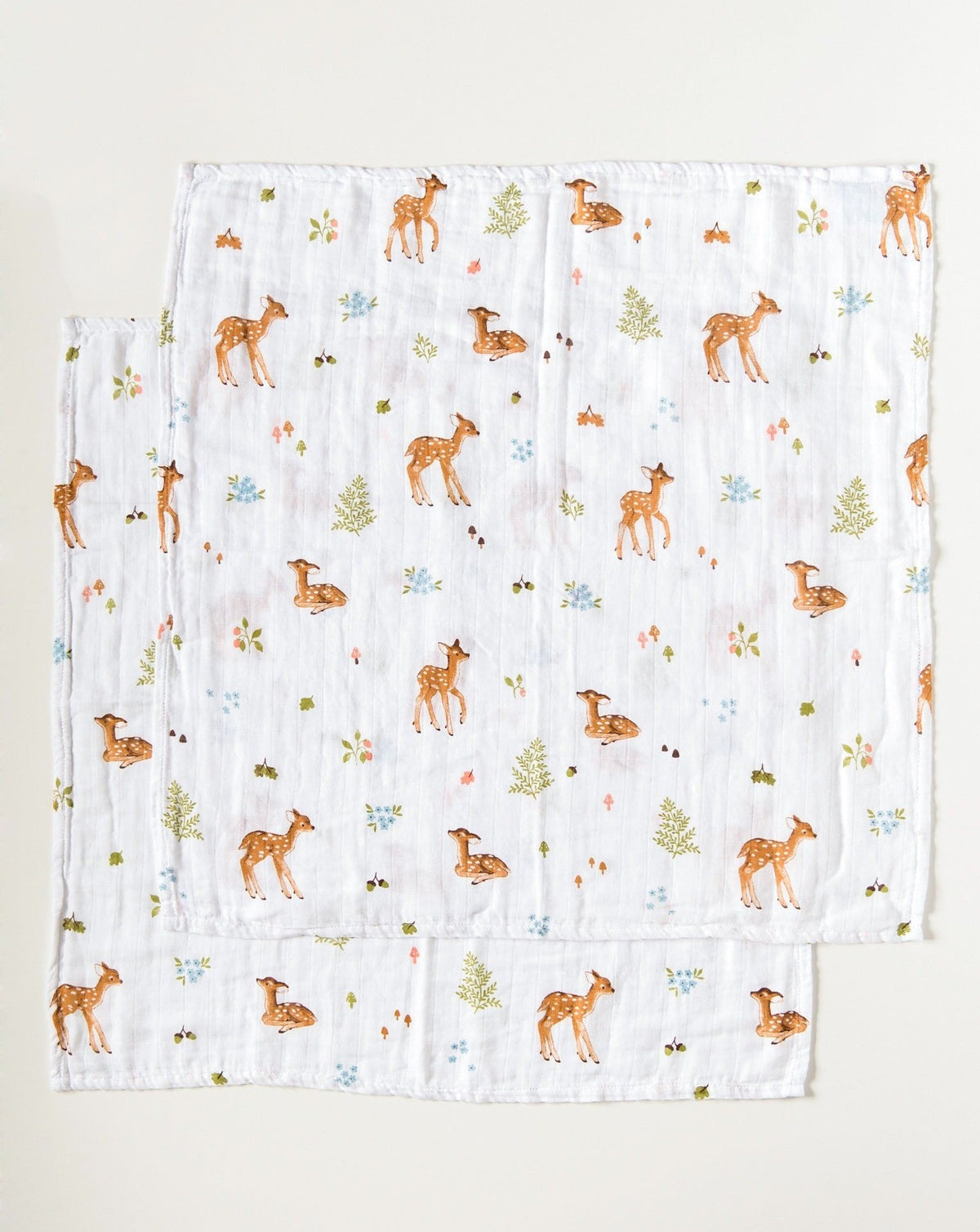 Organic cotton muslin square cloths - Fawn.