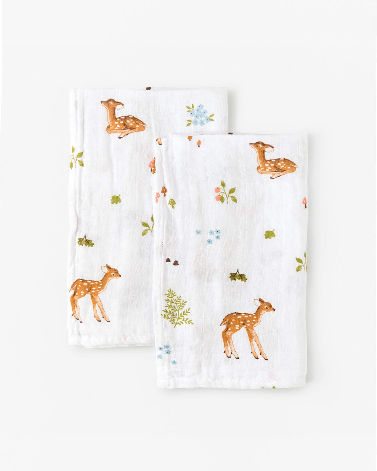 Organic cotton muslin square cloths - Fawn.