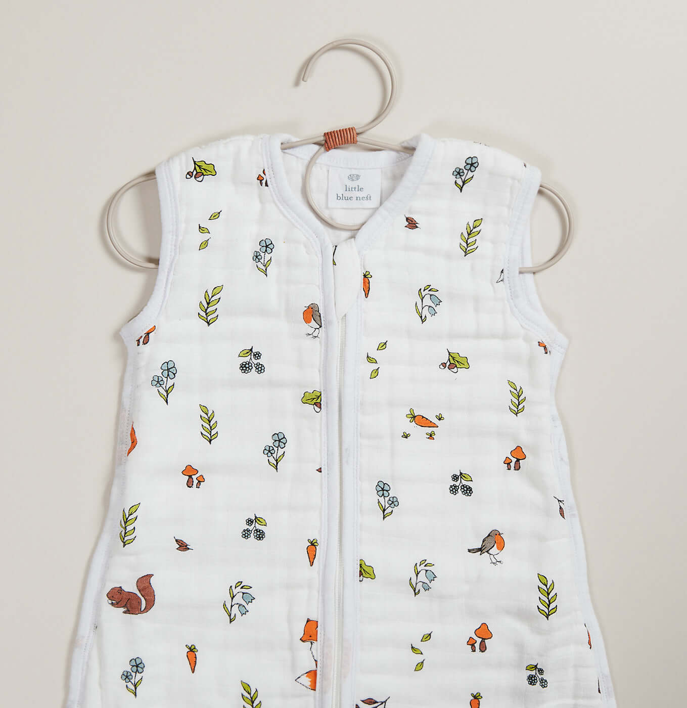 Baby sleeping bag made from cotton muslin