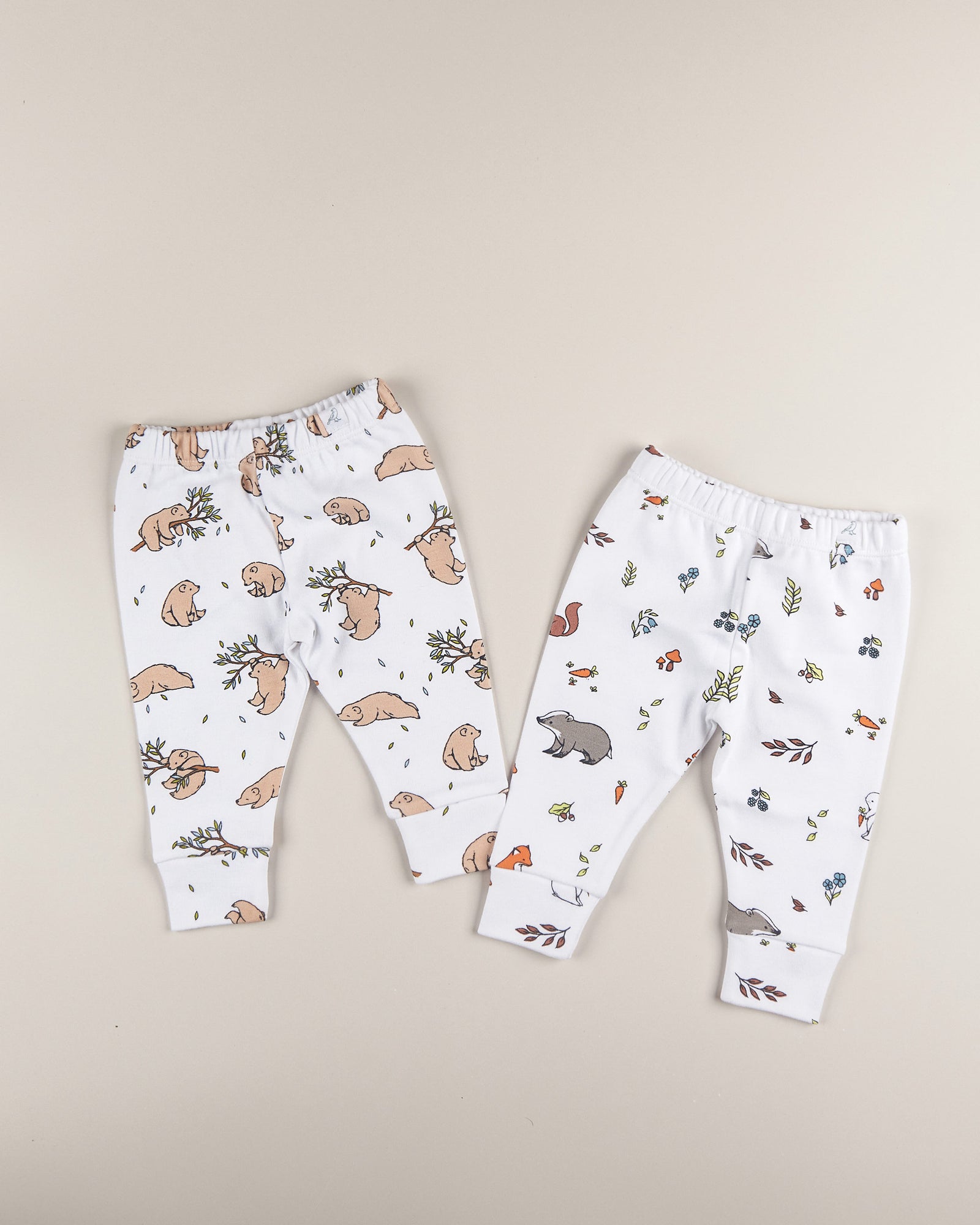 Organic cotton baby leggings Woodland