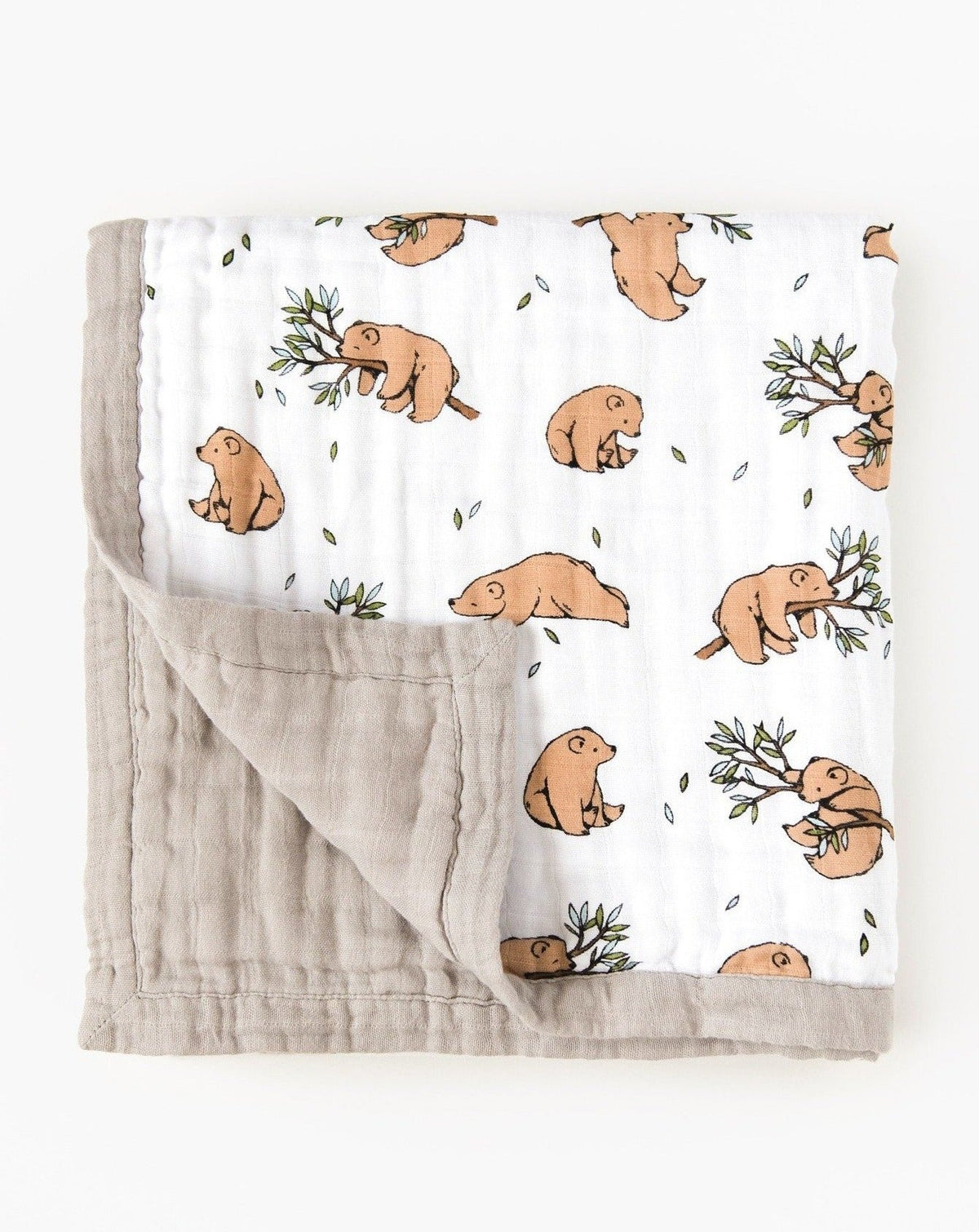 Organic cotton muslin quilt 4 layer - Bear cub.