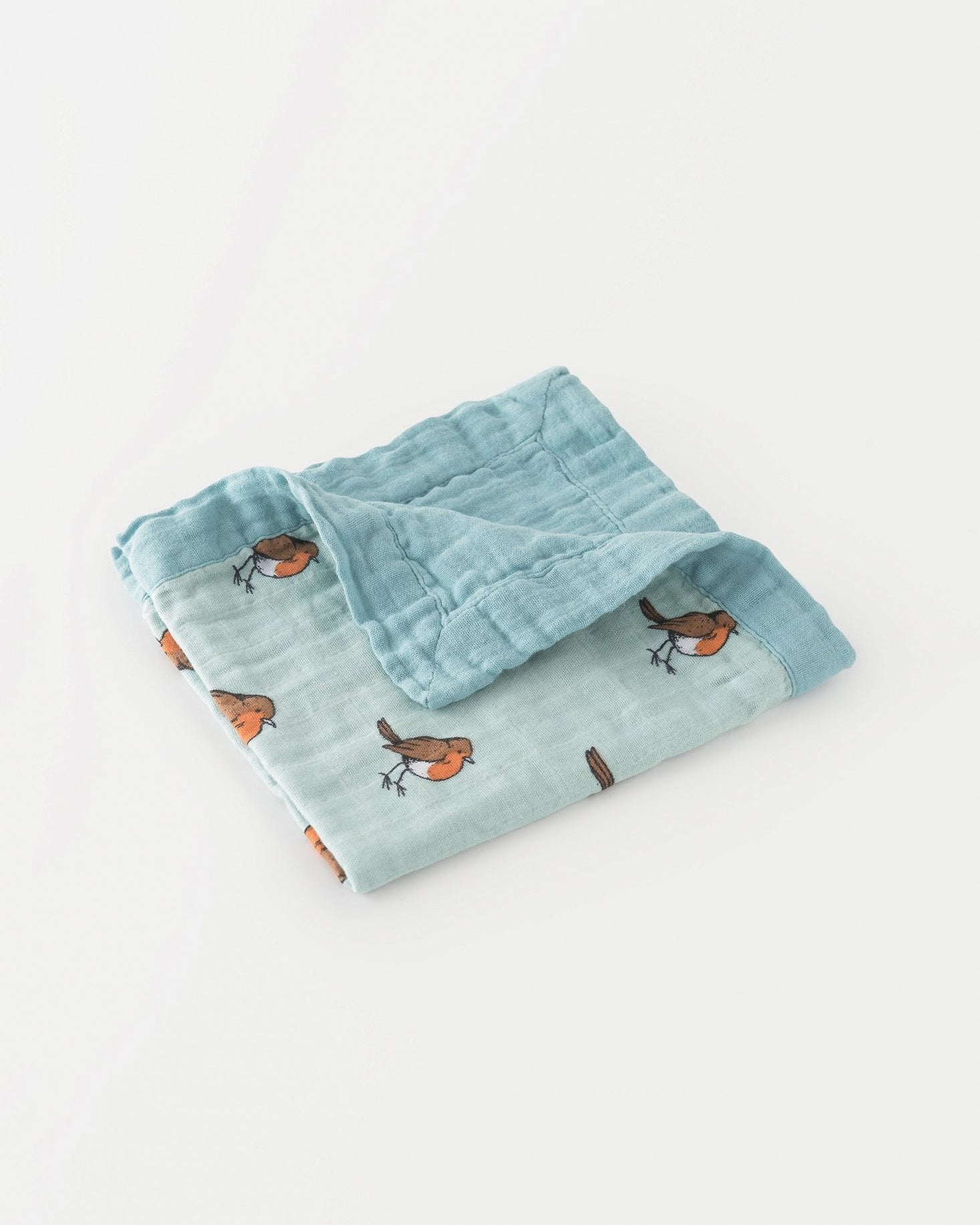 Organic cotton muslin comforter security - et - Little robin.