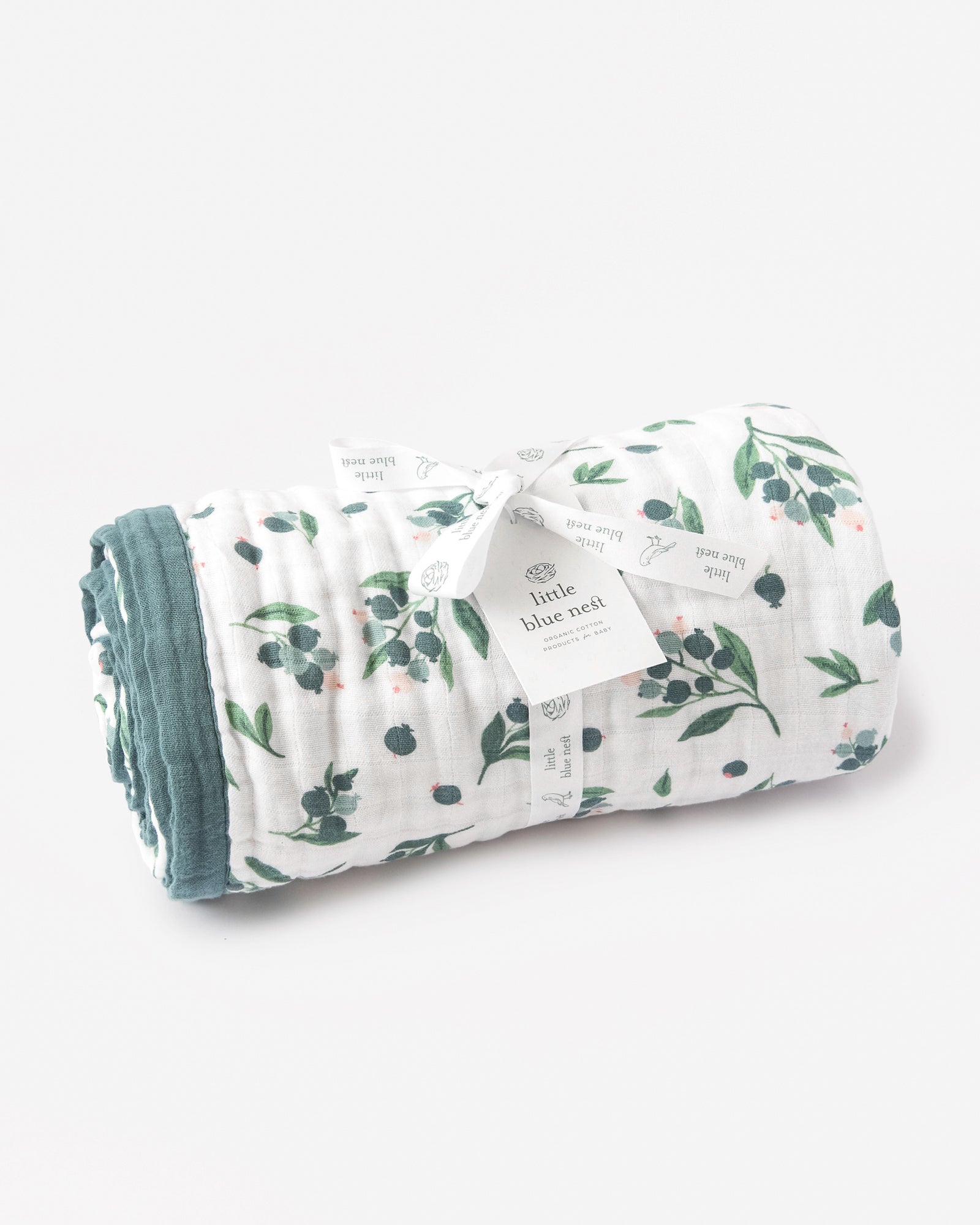 Organic Cotton Muslin Swaddle Blankets UK, Little Blue Nest