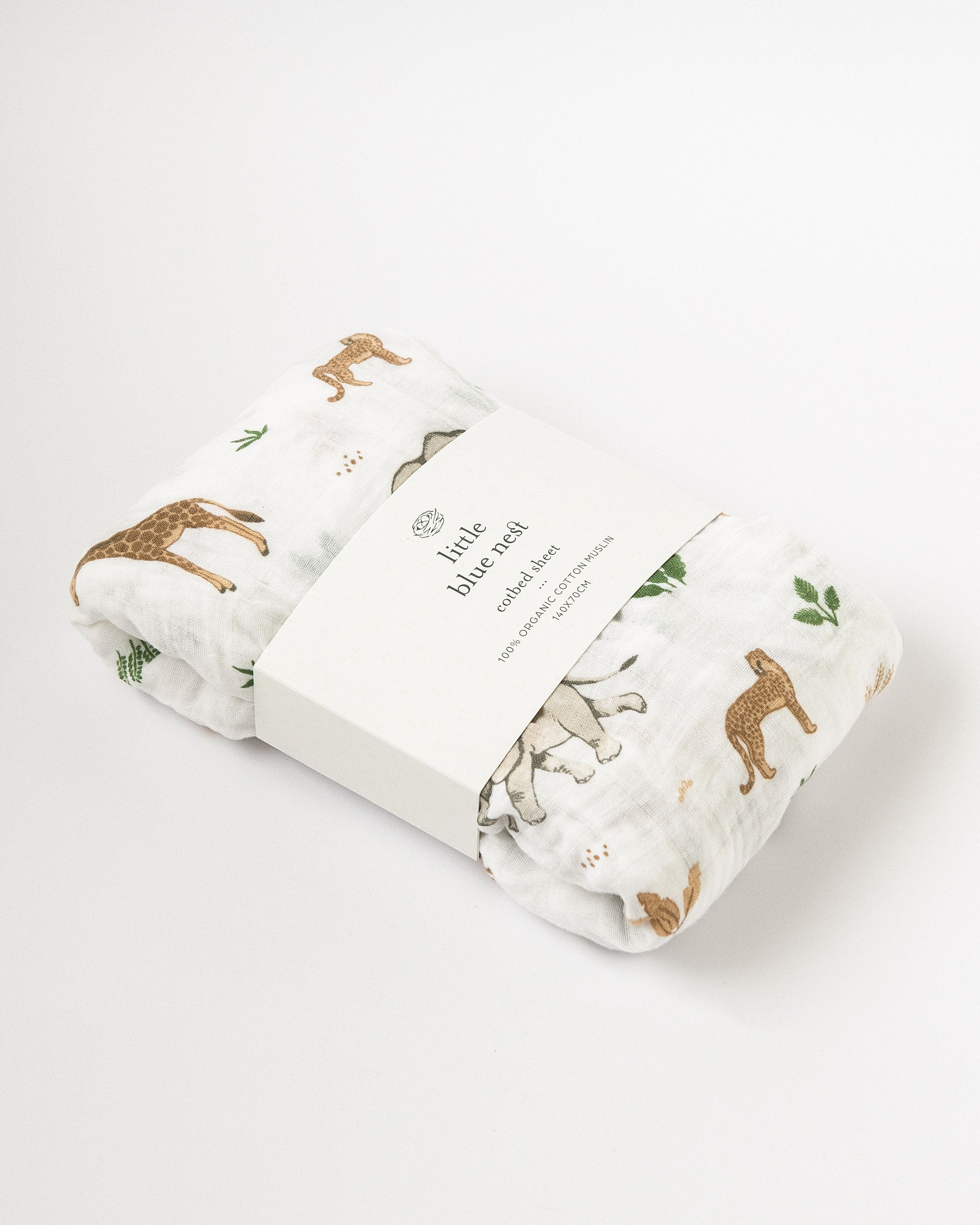 Numero 74 Fitted Bed Sheet - Natural - 120x60 cm - Organic Cotton muslin  unisex (bambini)