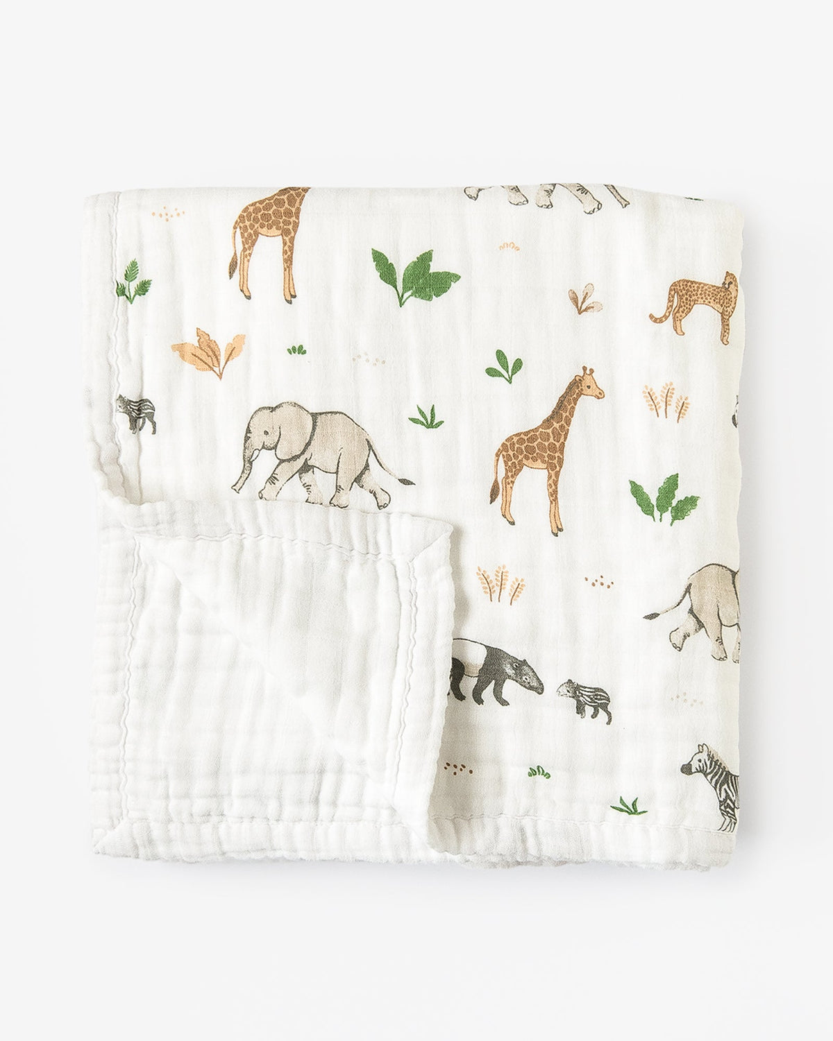 Safari baby blanket organic cotton double sided